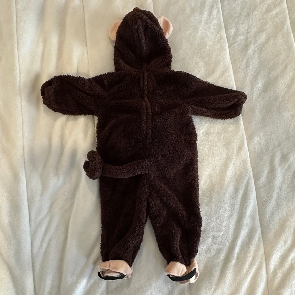 Koala Kids‎ Brown Monkey Costume Hooded One Piece Jumpsuit 12 Months